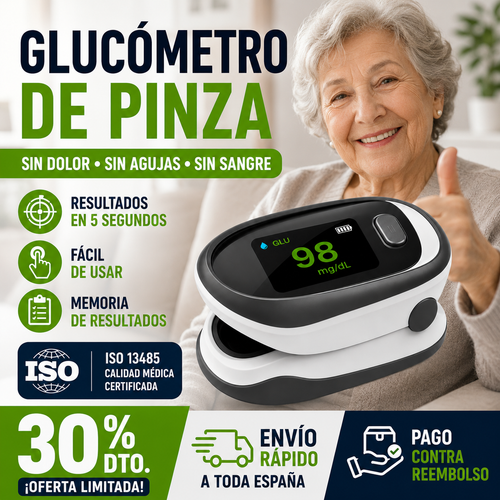 Medidor de glucosa en sangre no invasivo de tipo clip