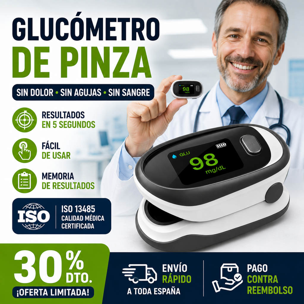 Medidor de glucosa en sangre no invasivo de tipo clip