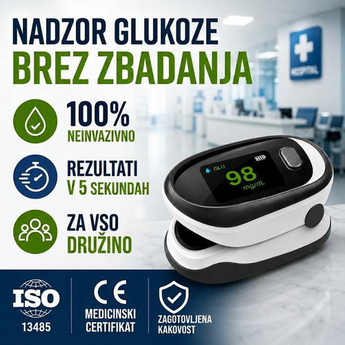 Neinvazívny glukometr s klipom