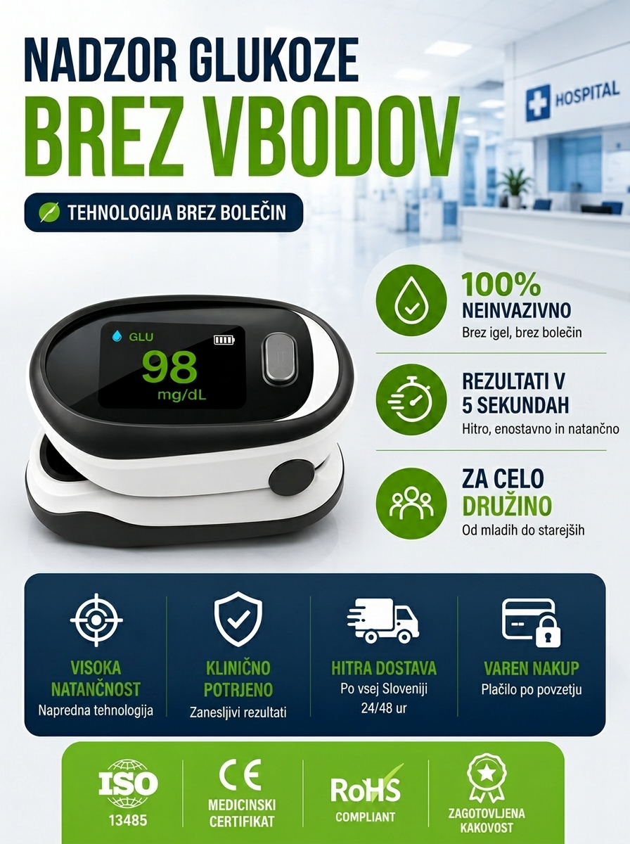 Neinvazívny glukometr s klipom