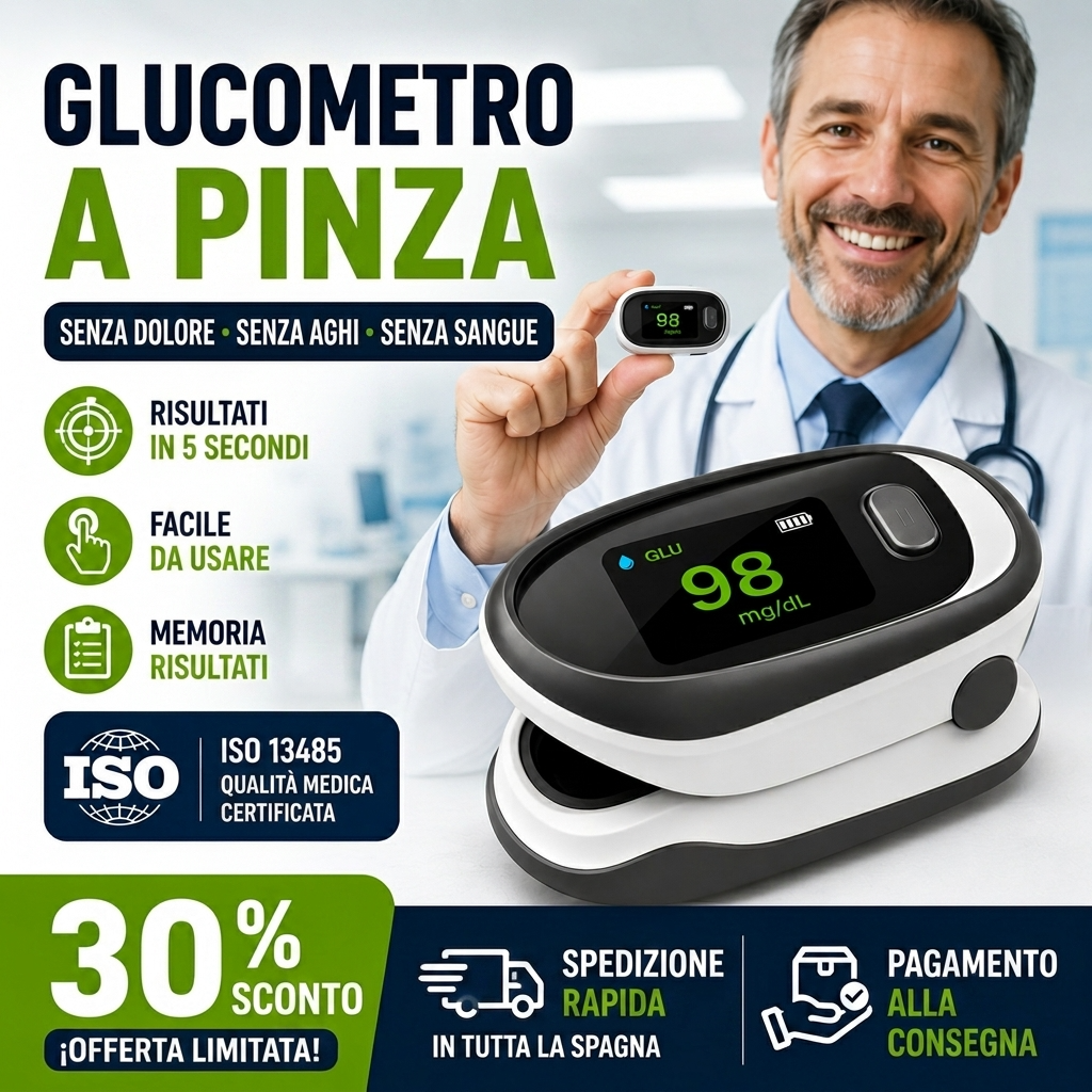 Misuratore di glucosio nel sangue non invasivo di tipo clip