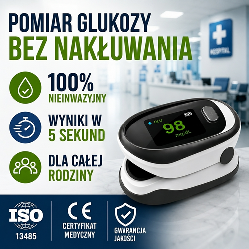 Csíptetős típusú, nem invazív vércukorszintmérő