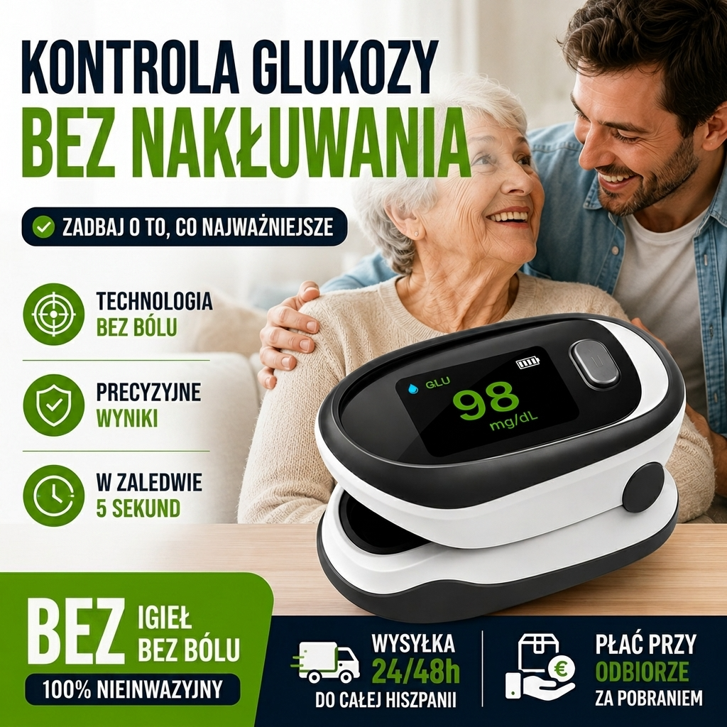 Bezinwazyjny glukometr typu klips